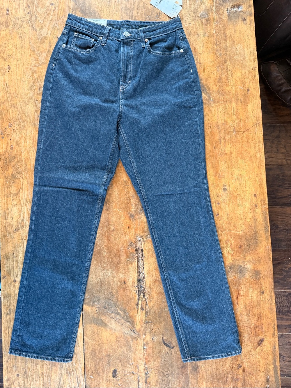 H&M Straight-Leg Jeans in Deep Blue Wash